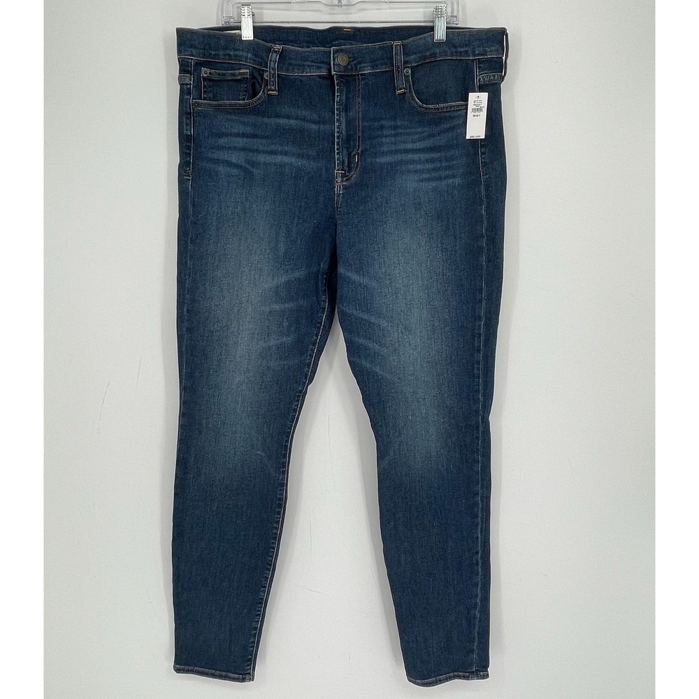 Gap NWT Women's Blue True Skinny Mid Rise Stretch Denim Jeans Plus Size 20T Tall